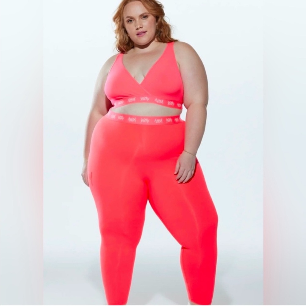 YITTY Women's Major Label Shaping High Waist Logo hot pink Leggings